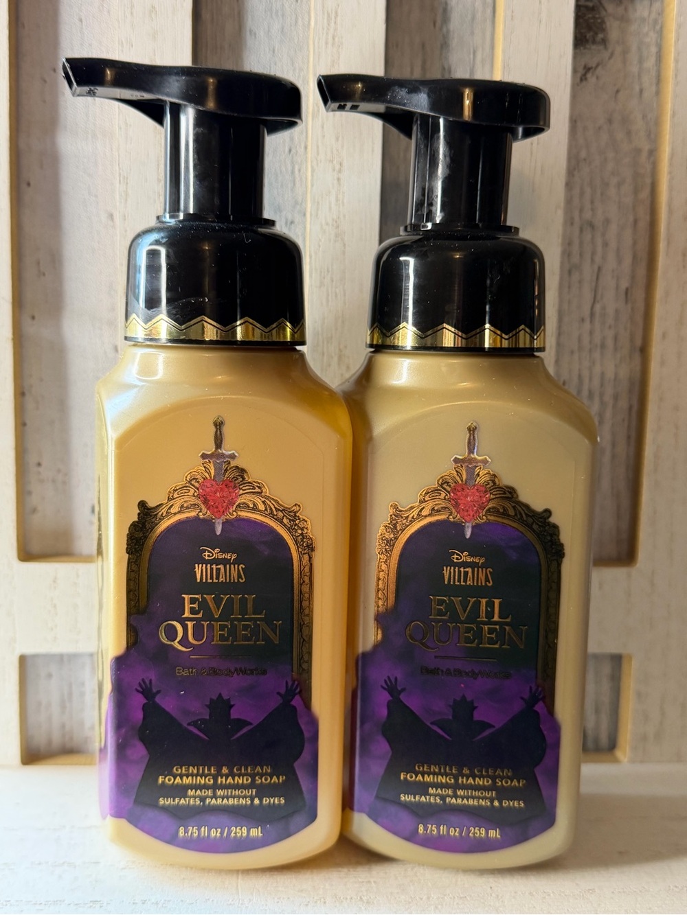 2 X Bath & Body Works Disney Villains Evil Queen Foaming Hand Soap Set New